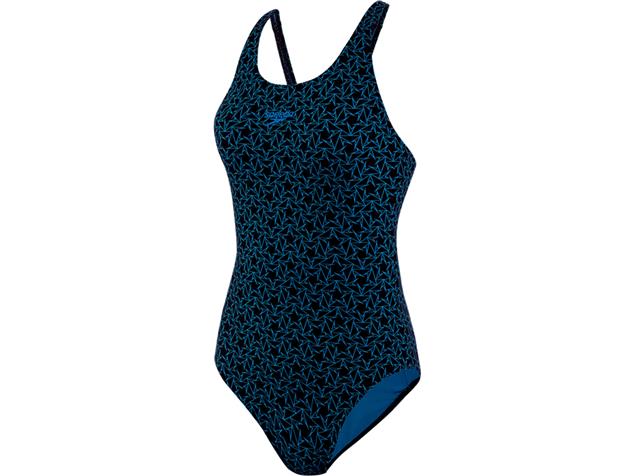 Speedo Boomstar Allover Badeanzug Muscleback Endurance10 36 Navy Pool